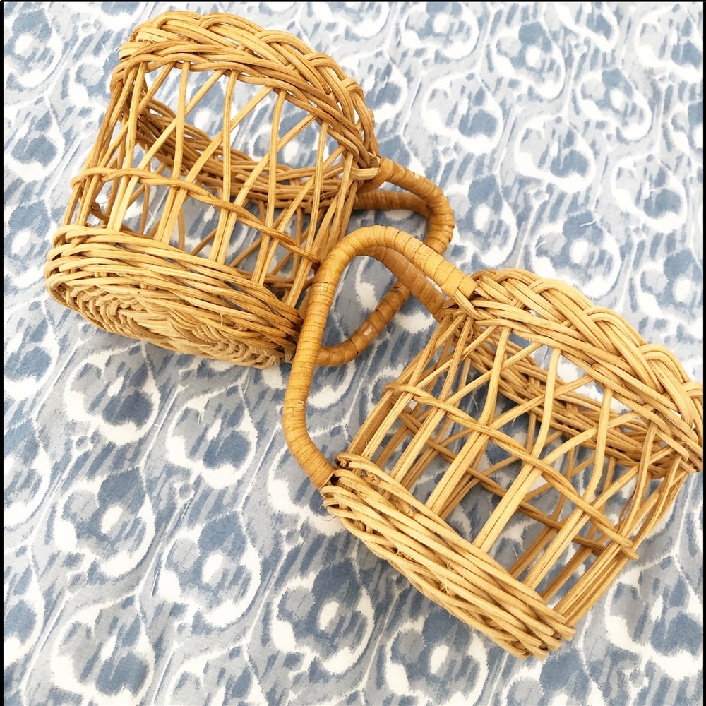 Vintage Rattan/Wicker Cup Holders!!